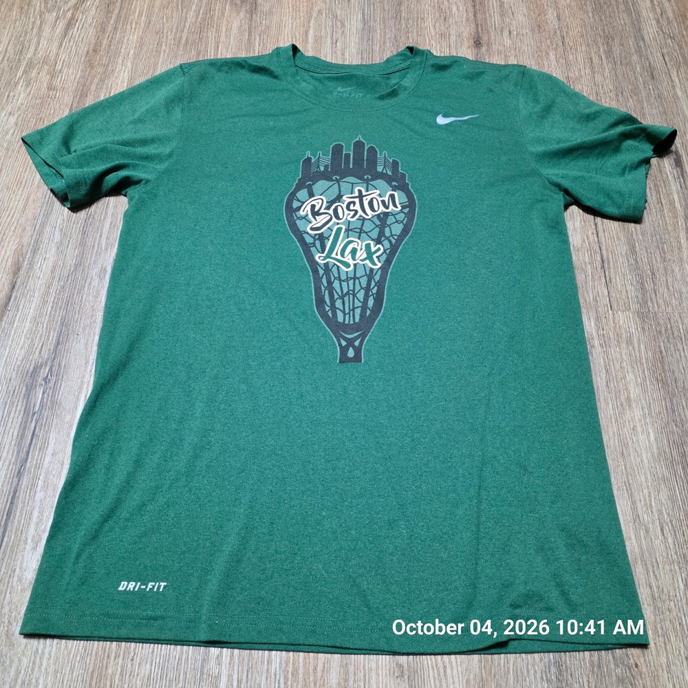Nike Dri-FIT Boston Lax Lacrosse Shirt Mens Medium Green Heart & Hustle Tee